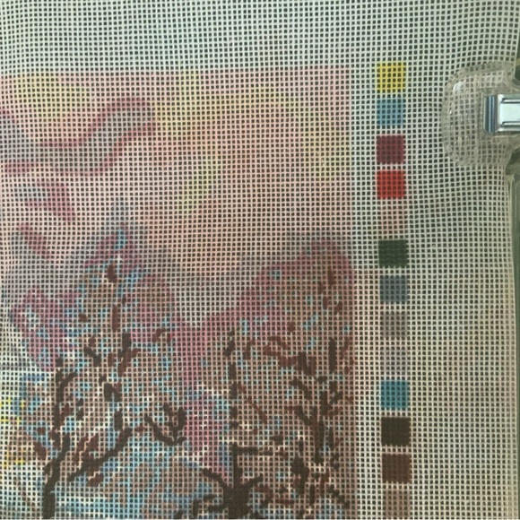 Vintage Candamar Designs Needlepoint Winter Scene Kit - Picture 5 of 7